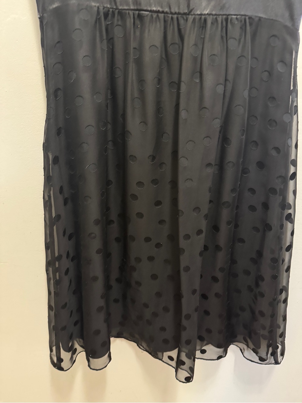 Liz Claiborne Black Chiffon Polka Dot Dress Size 14 - Picture 9 of 12